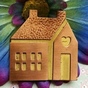 Vintage house brooch Hallmark home where heart is pin